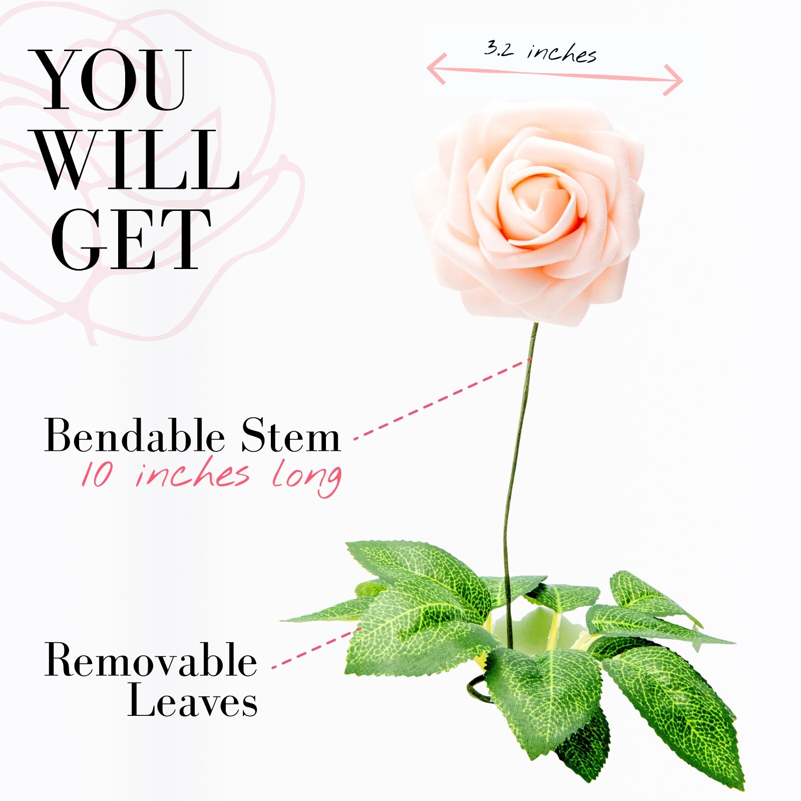 25 Artificial Flowers Rose Floral Bridal Wedding Bouquet Home Party Decoration