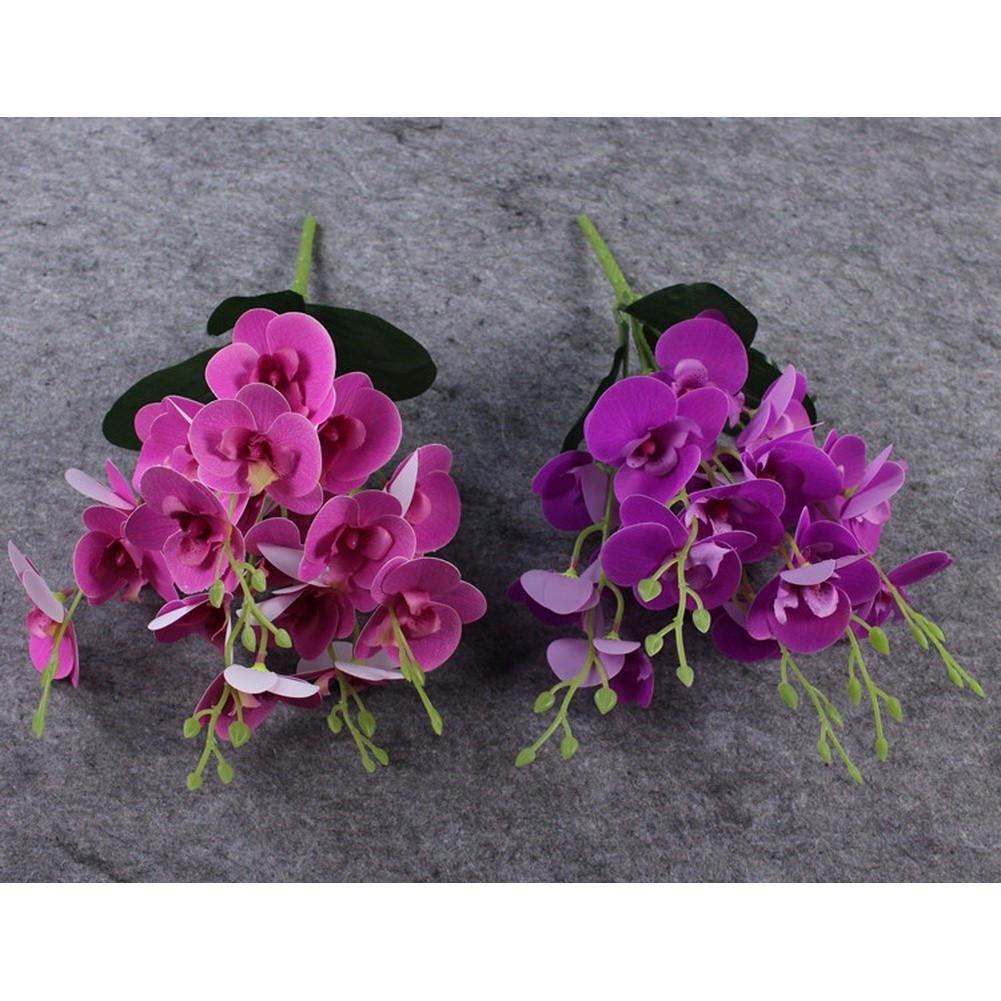 20 Heads Phalaenopsis Artificial Orchid 43cm Stem 3D Printed PU for Home Use