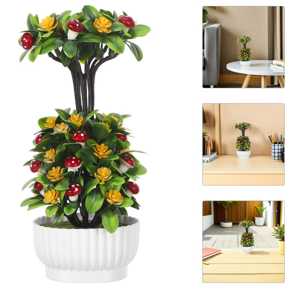 Realistic Faux Bonsai Tree: Artificial Plants Indoor Pot – Decorative Fake