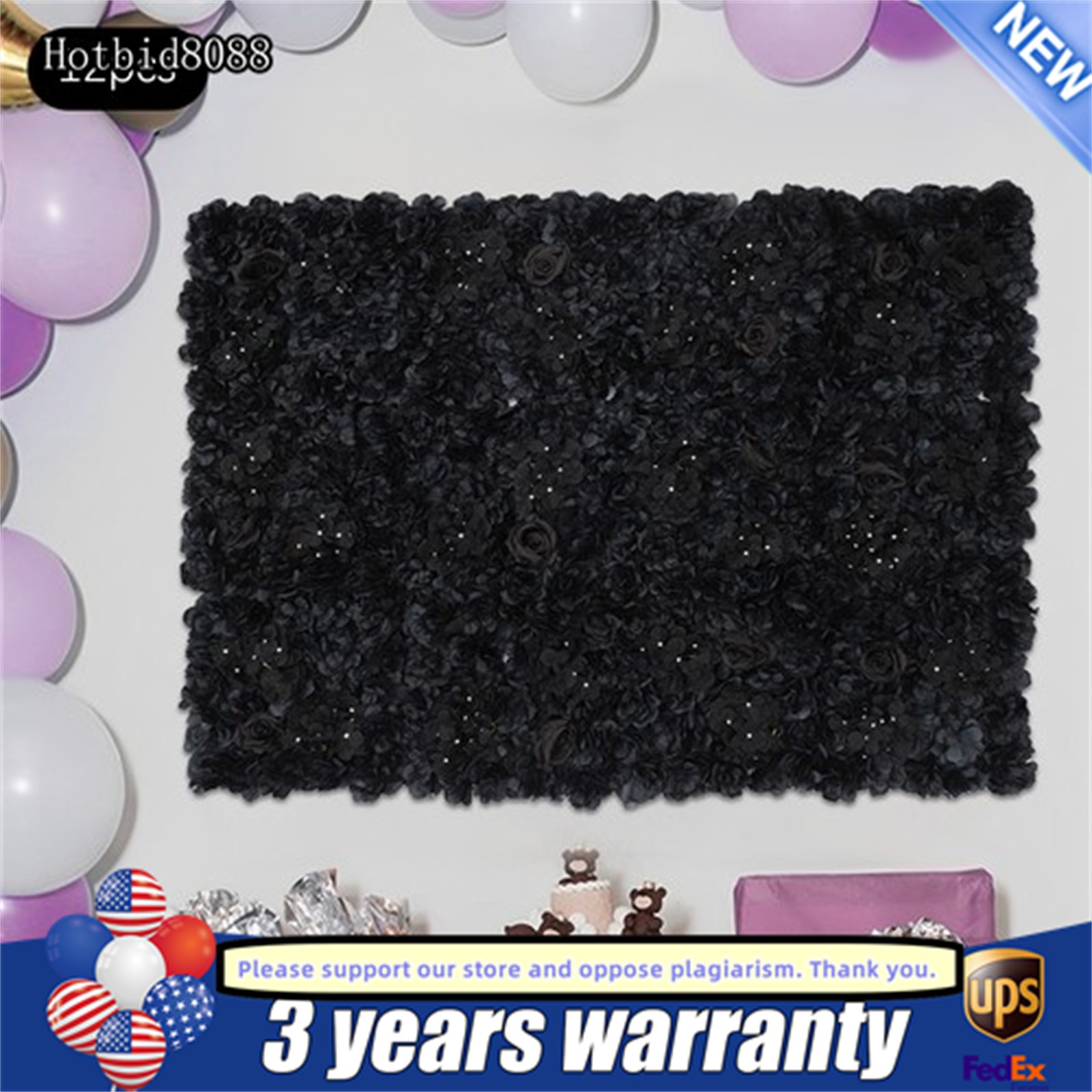 12Pcs Flowers Wall Panels Artificial Backdrop Hydrangeas Dahlias Roses Panels