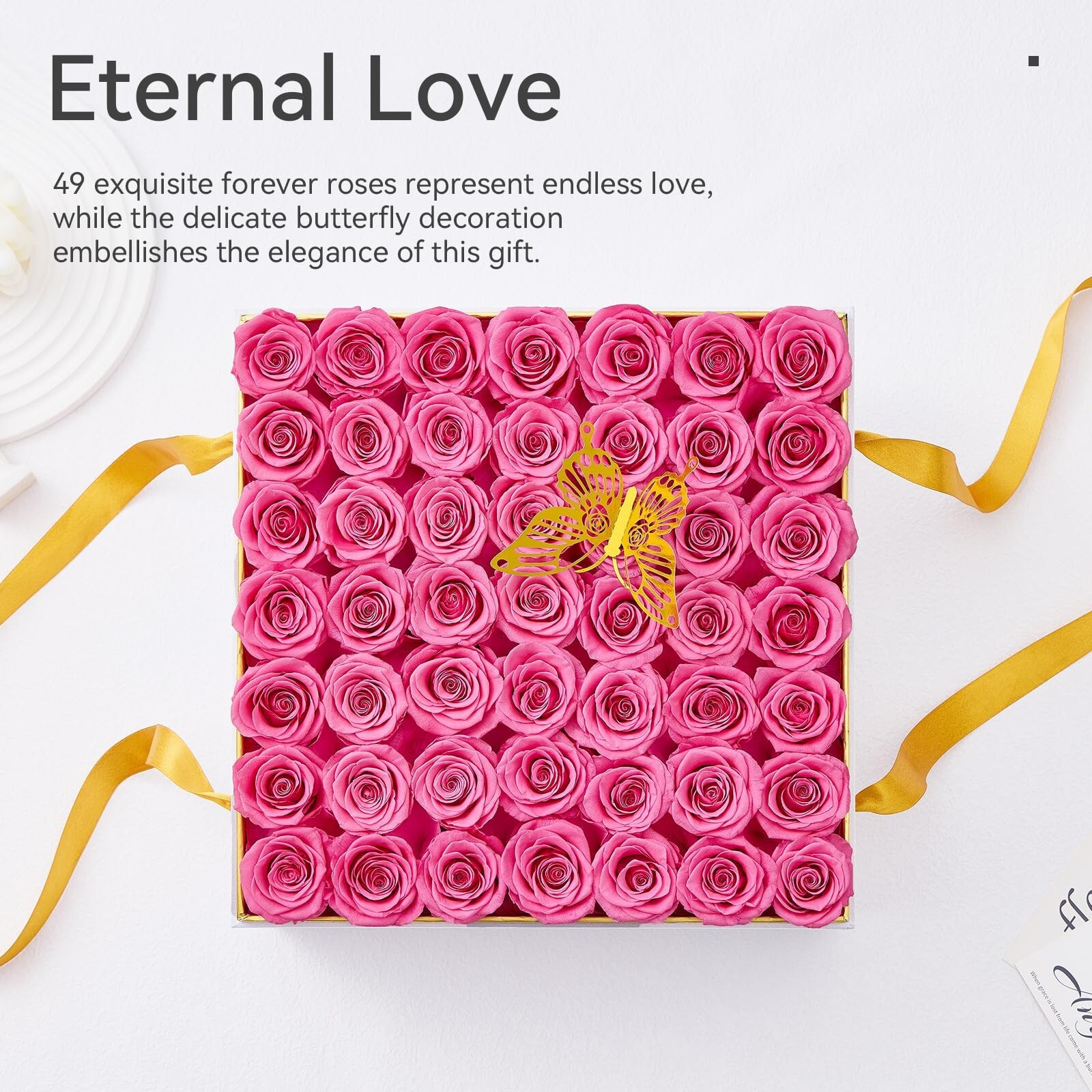 Forever Flowers 49-Piece Preserved Roses in a Box Gifts for Her Women Wife Mo…