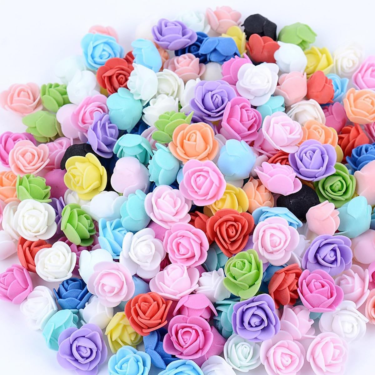 200Pcs 1.37 Inch Mini Artificial Rose Flowers Heads PE Foam Fake Rose Heads f…