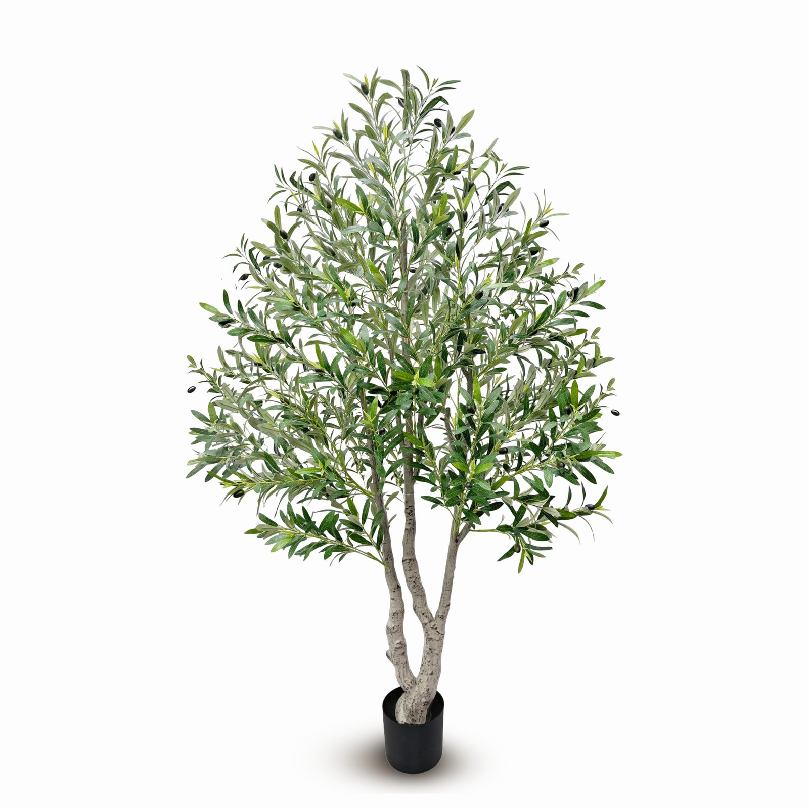6FT Tall Artificial Olive Tree, Medium Faux Olive Tree Black Pot