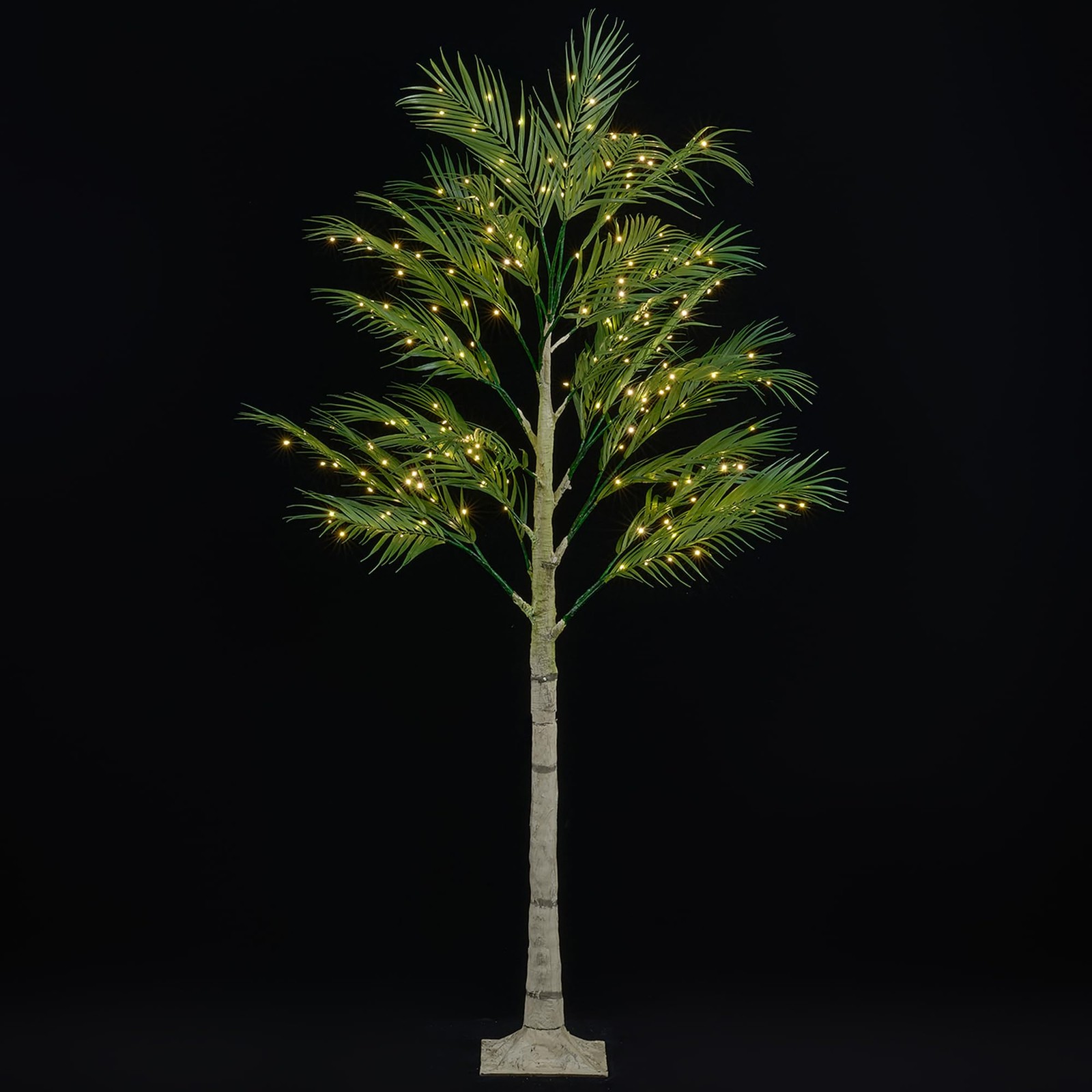 6FT Lighted Palm Tree with 224 Fairy Lights, Lifelike Faux Tropical Areca Pal…