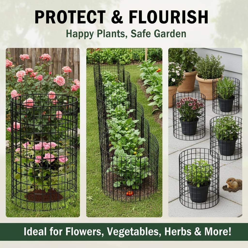 10 Pack Plant Protector from Animals,Metal Wire Mesh Garden Plant Cages Outdoor