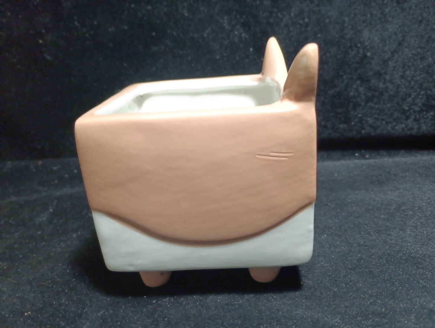 Corgi Decorative Cube Dog Planter Ceramic Flower Pot 4″H 3″W 3.5″L