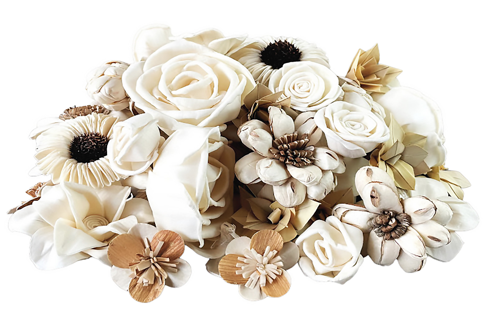 Wood Flowers Bouquet Multi Color Types Handmade with Stems DIY Easy Assemble(23)