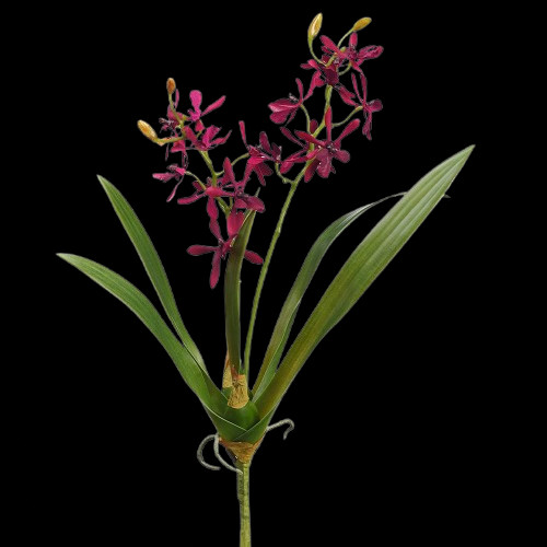 Artificial Mini Cattleya Orchid stem DEEP PURPLE