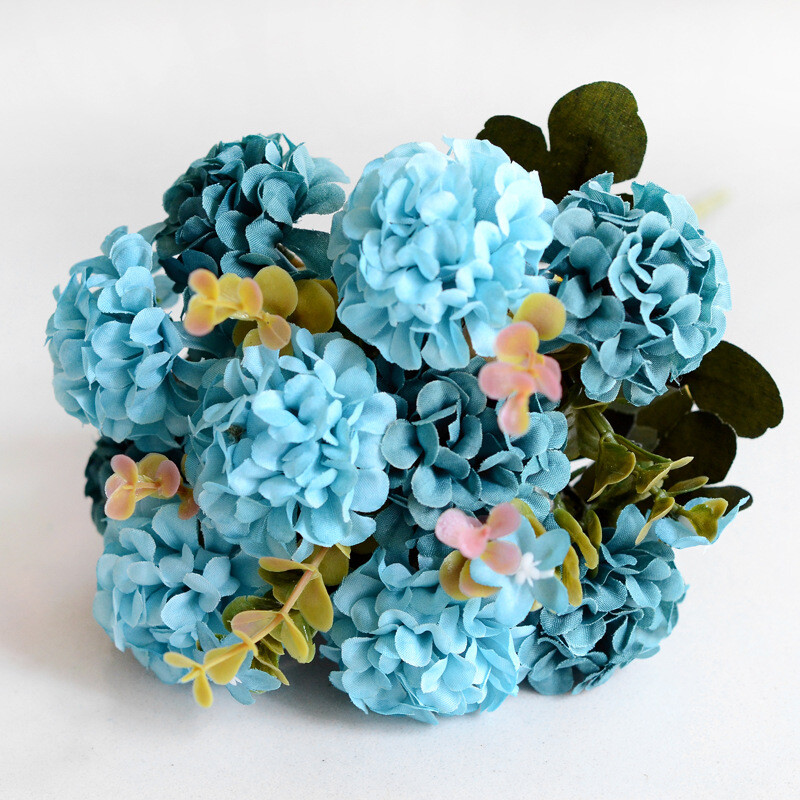 10 Heads Fake Flowers Artificial Silk Hydrangea Wedding Bouquet Party Decor