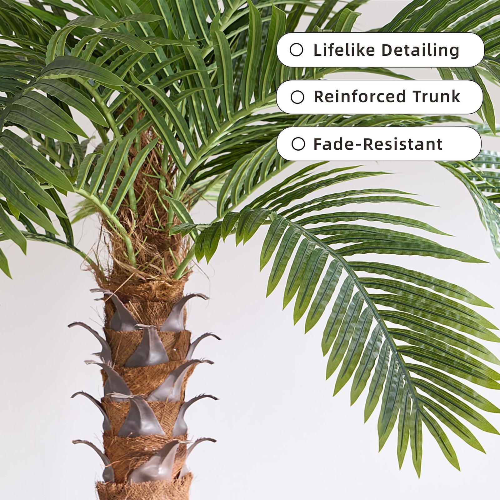8.5FT Artificial Coconut Palm Tree Set of 2, UV Resistant Faux Sago Palm Plan…