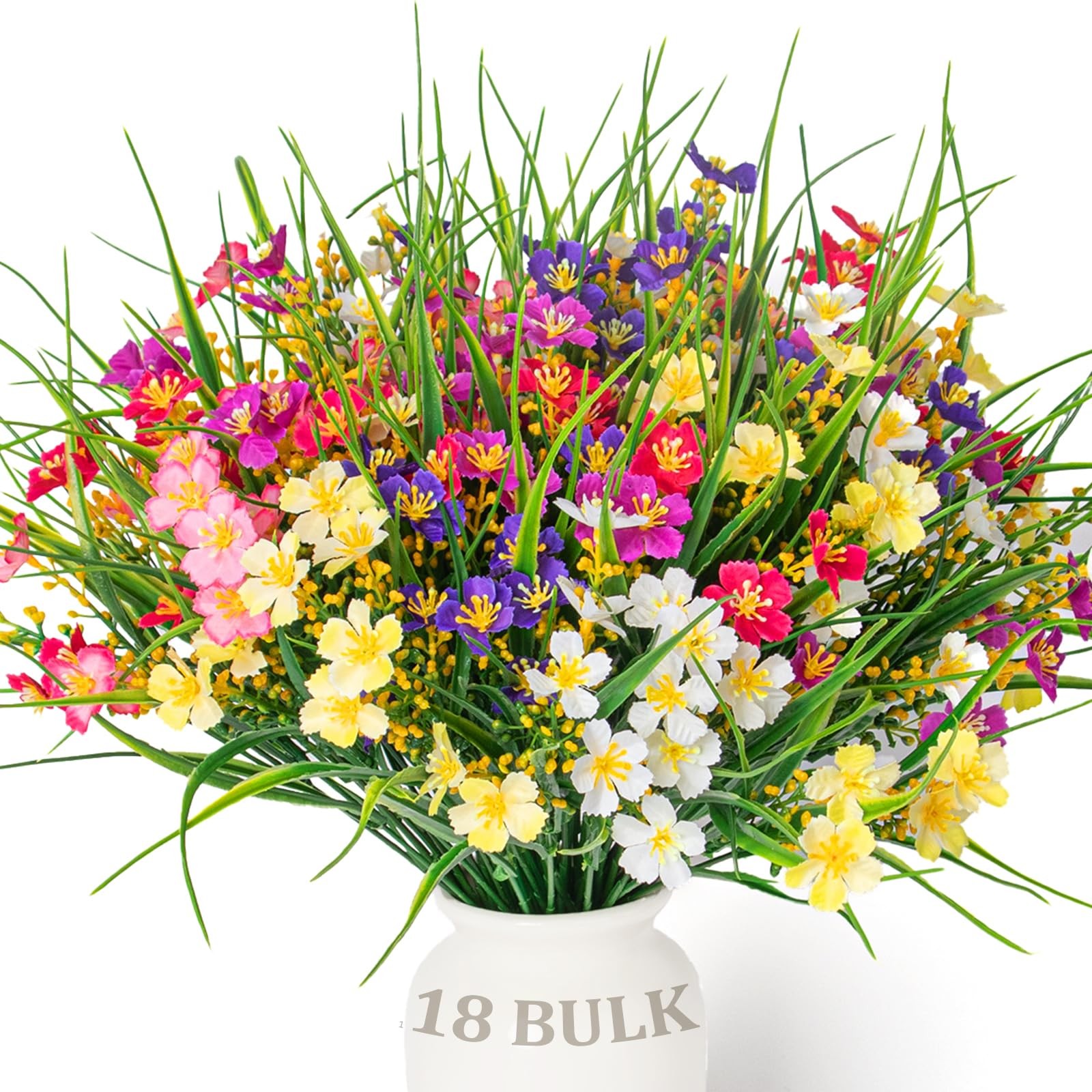 UV Resistant Artificial Flowers Outdoor Faux Wildflowers Summer Decor