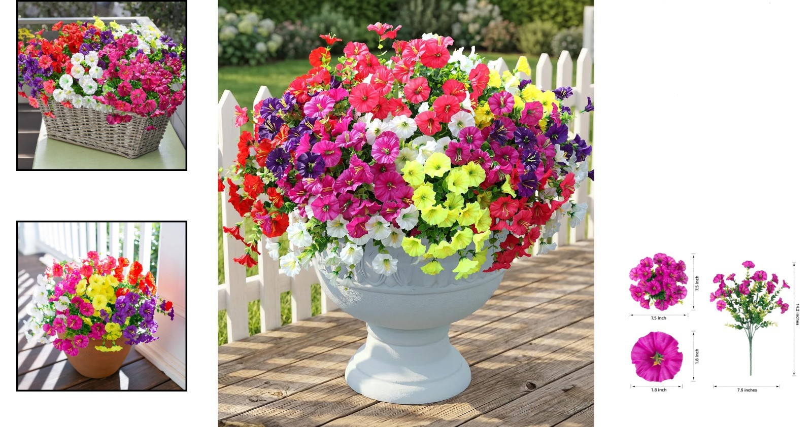 Lifelike 12-Bundle Morning Glory with Eucalyptus – Perfect for Porch and Patio