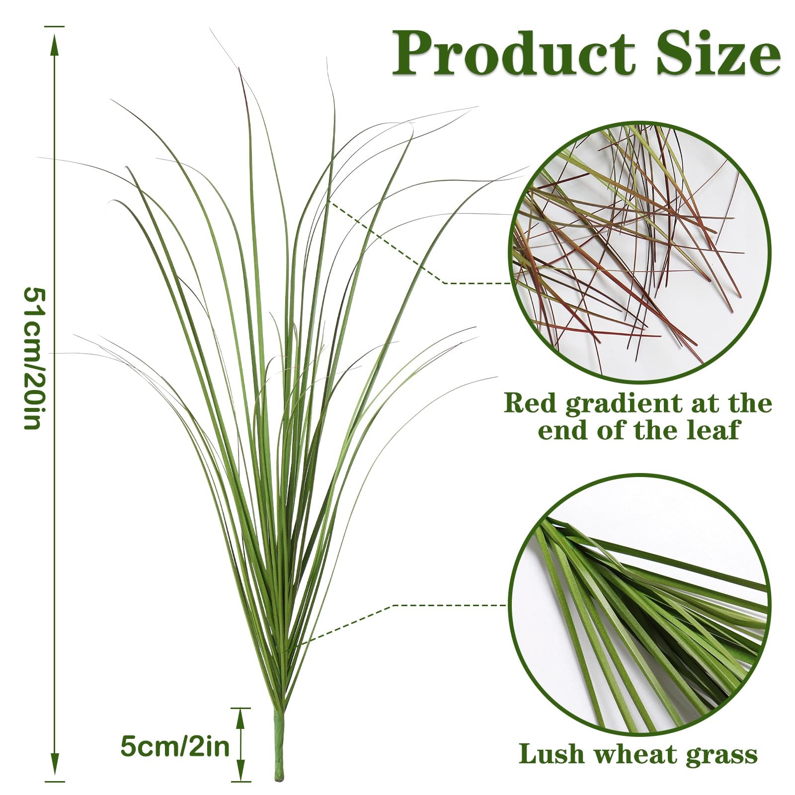 12 PCS Artificial Outdoor Plants UV Resistant Faux Wheat Grass Artificial Oni…