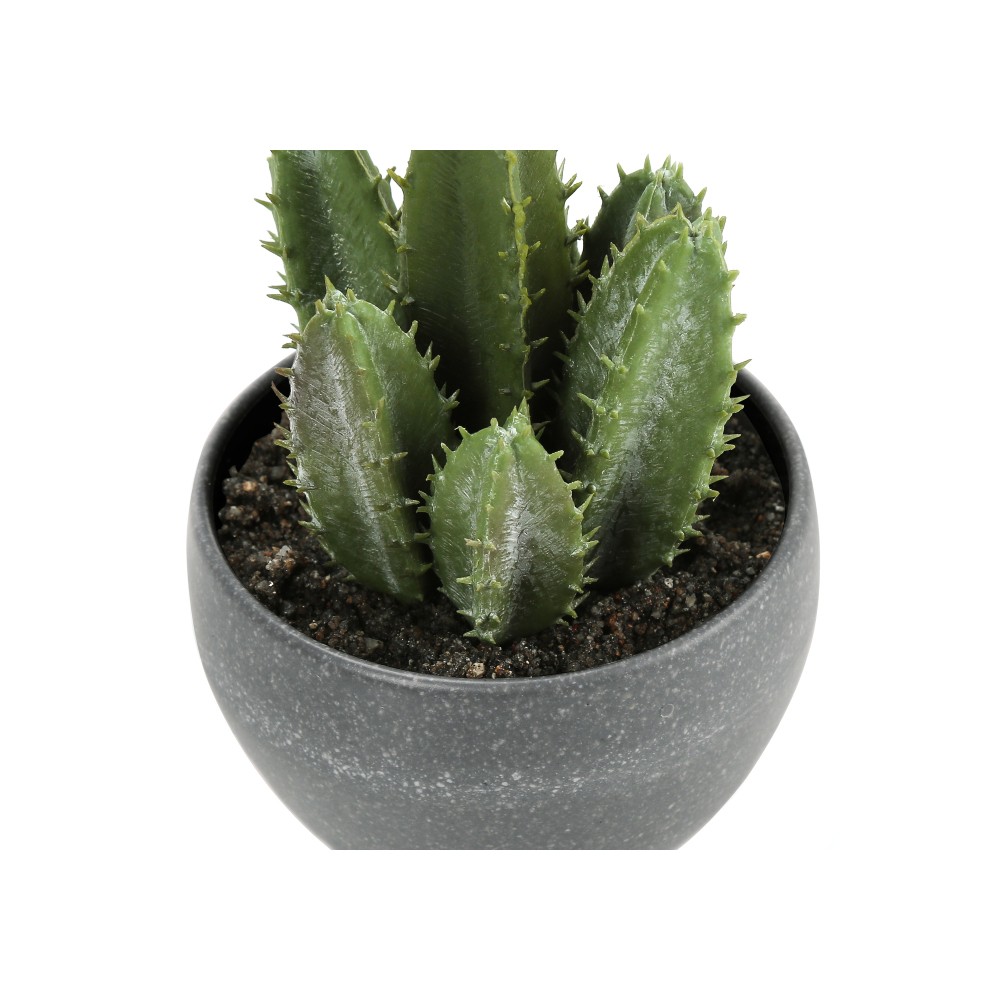 3Pcs 6in Faux Succulent Plants Grey Cement Pots Table Indoor Home Decor