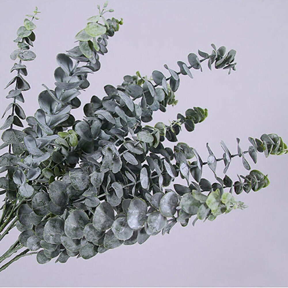 Artificial Plants Eucalyptus Stems Leaves Green Leaf Branches Flowers Home Decor