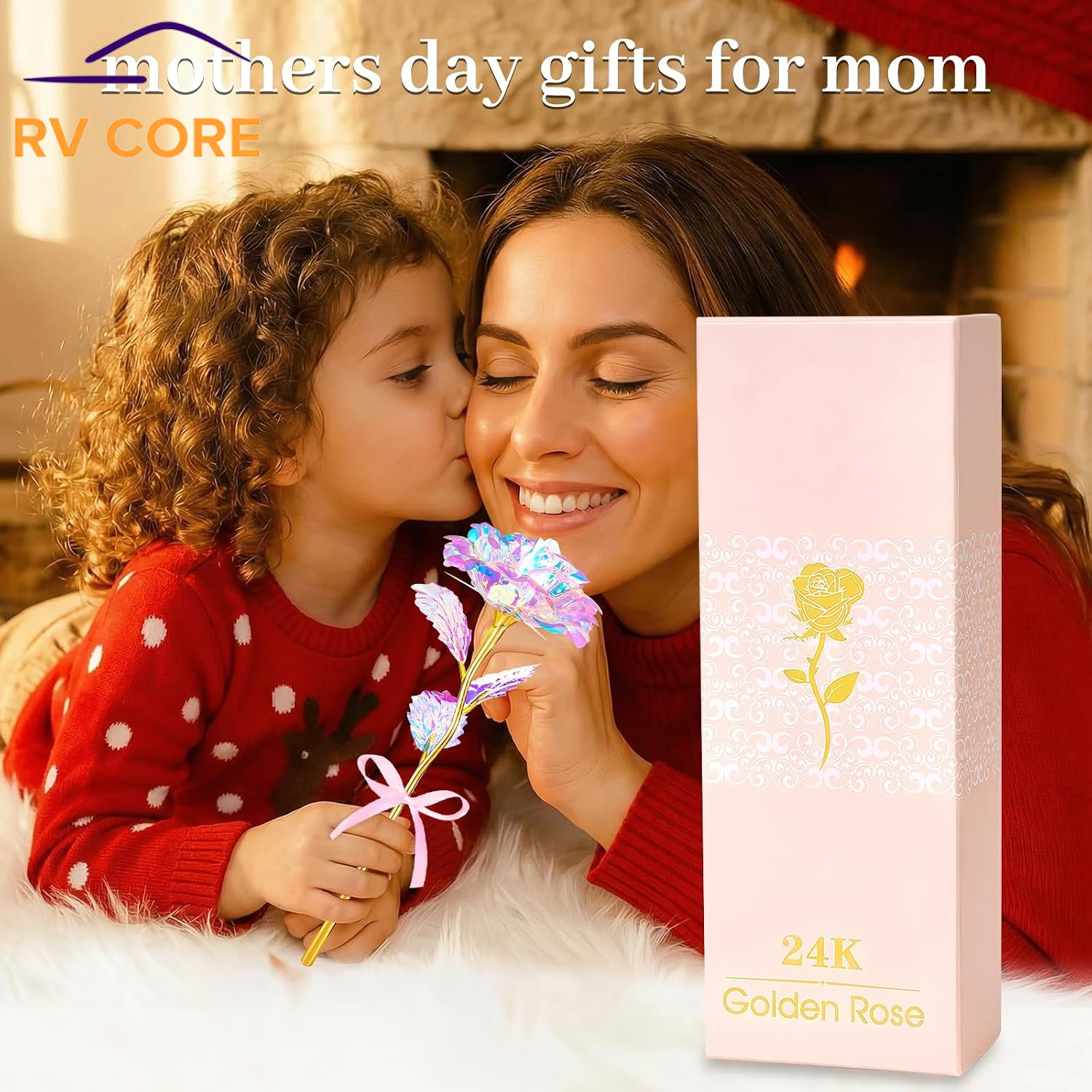 Galaxy Glass Eternal Rose Heart Crystal Vase Gift for Mom Wife Grandma Women