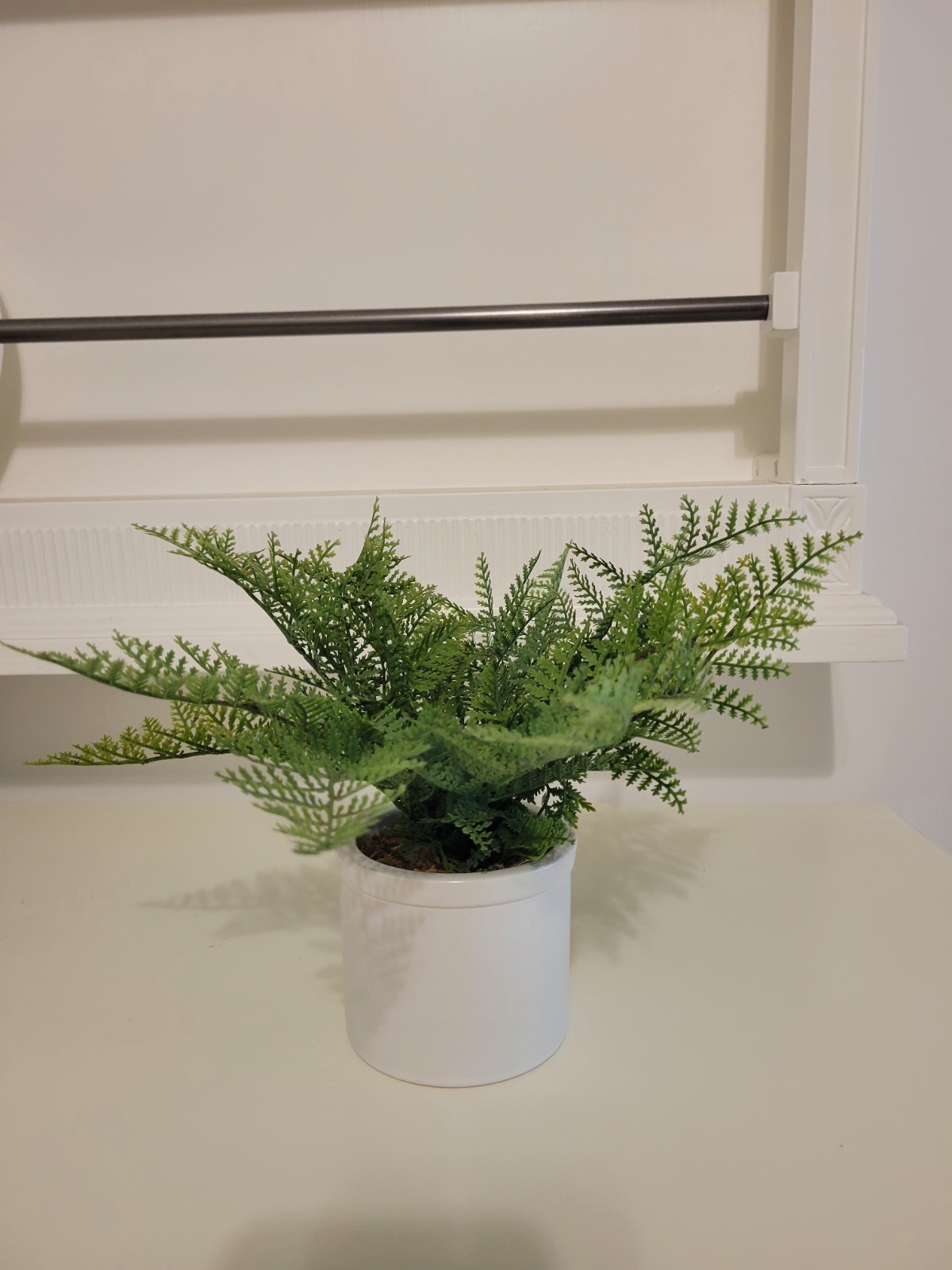 Threshold Artificial Fern Tabletop Arrangement in White Pot, Green/White 5 x 3 .