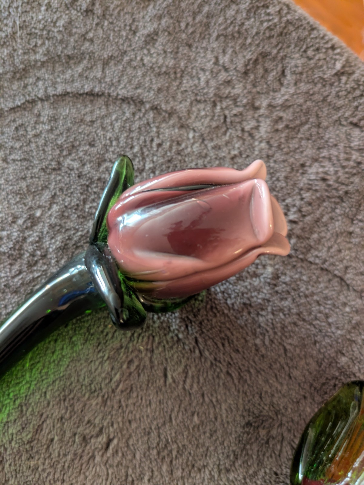 Handblown Glass Rose & Tulip – 12″ Stems