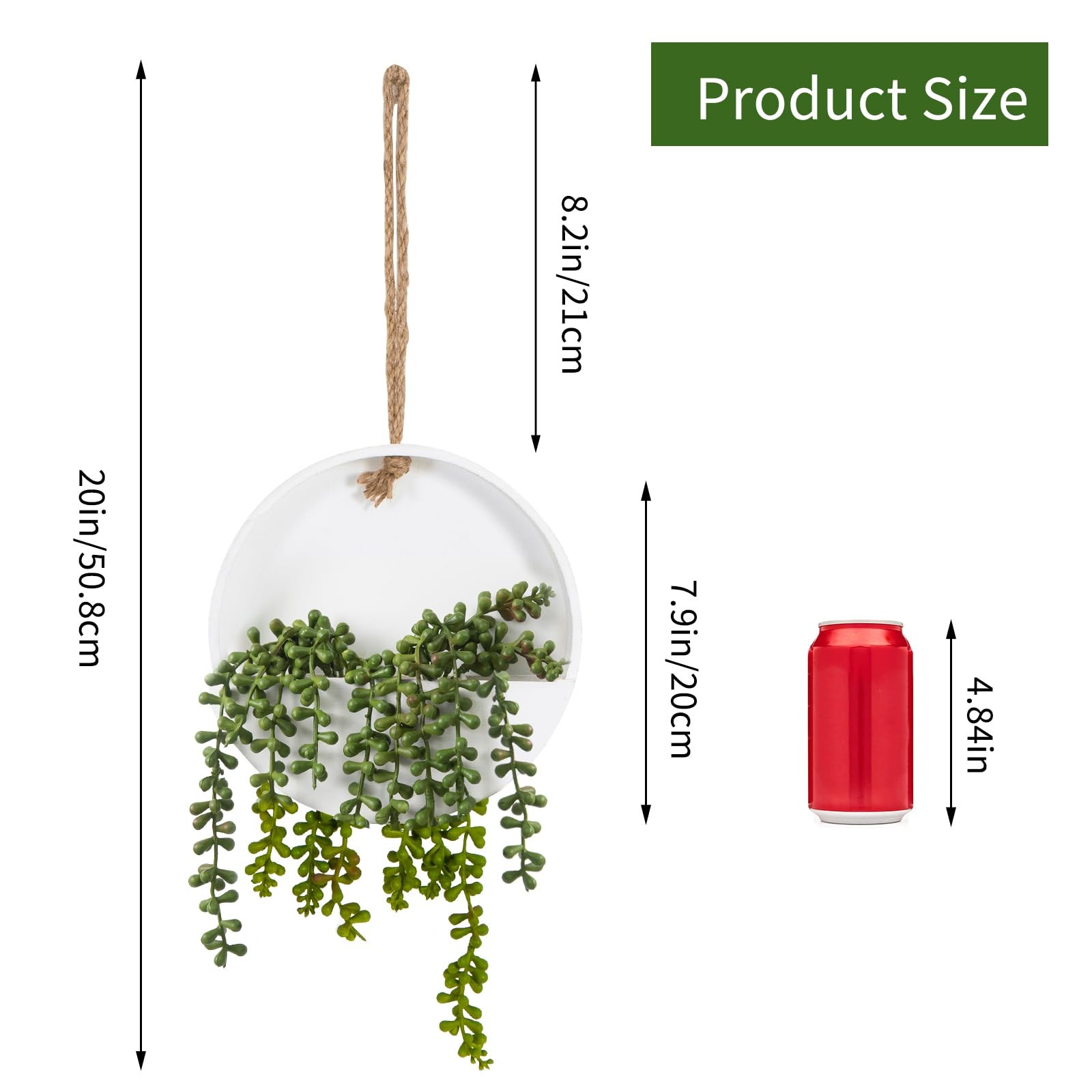 2pcs Artificial Hanging Succulent Plants, Fake String of Pearls in Pot with L…