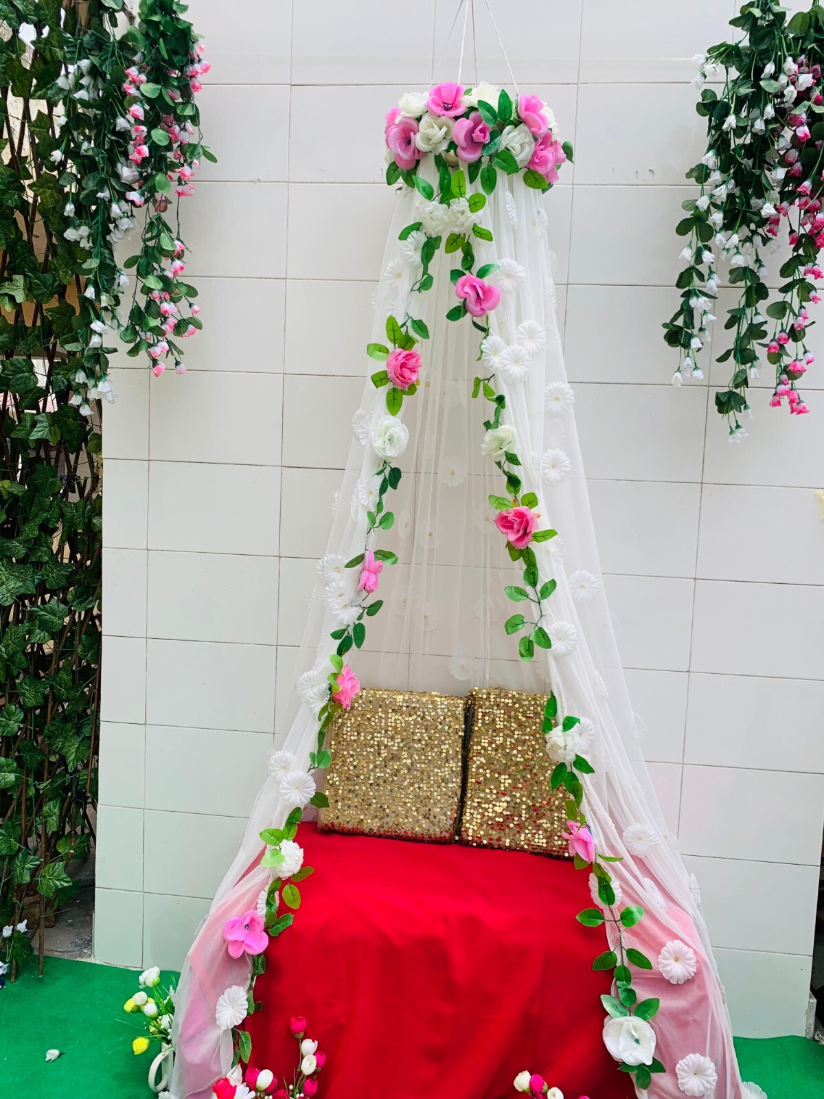 Haldi Canopy Decor Curtain For Decoration Stage Backdrop NIkha Photo Prop Decor