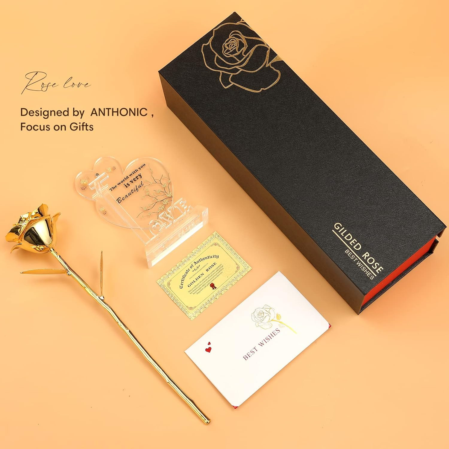 Gold Dipped Rose Real 24K Gold Rose, Genuine One of a Kind Rose Hand Dipped in 2