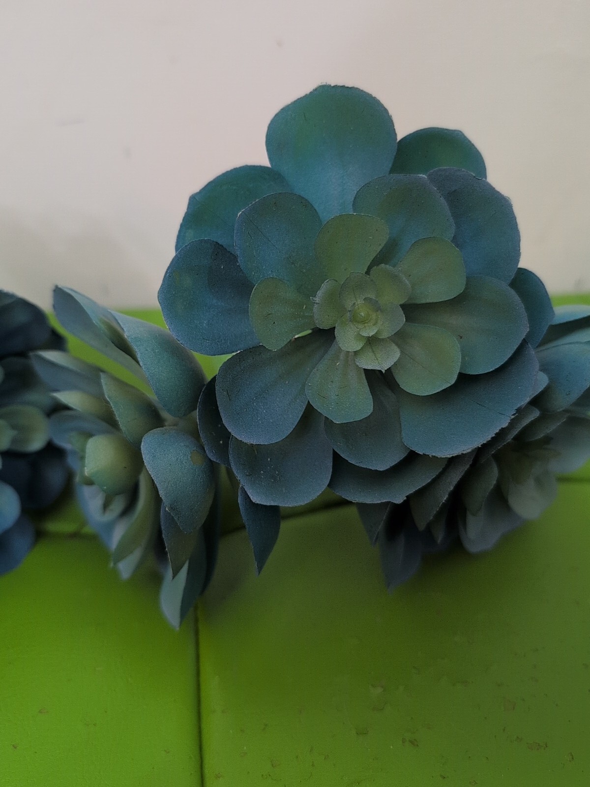 Artificial Green Blue Cluster Succulents Echeveria (3) Picks Spring