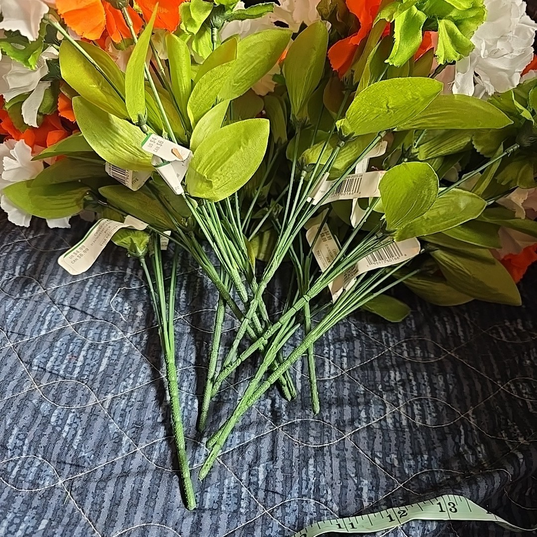 CelebrateIt 10 Picks Artificial Flower White Orange Green… K