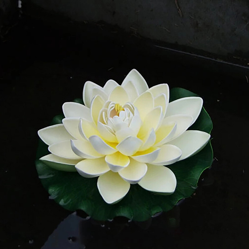 Floating Lotus Artificial Flower Home Garden Pool Decoration Fake Plant Decor