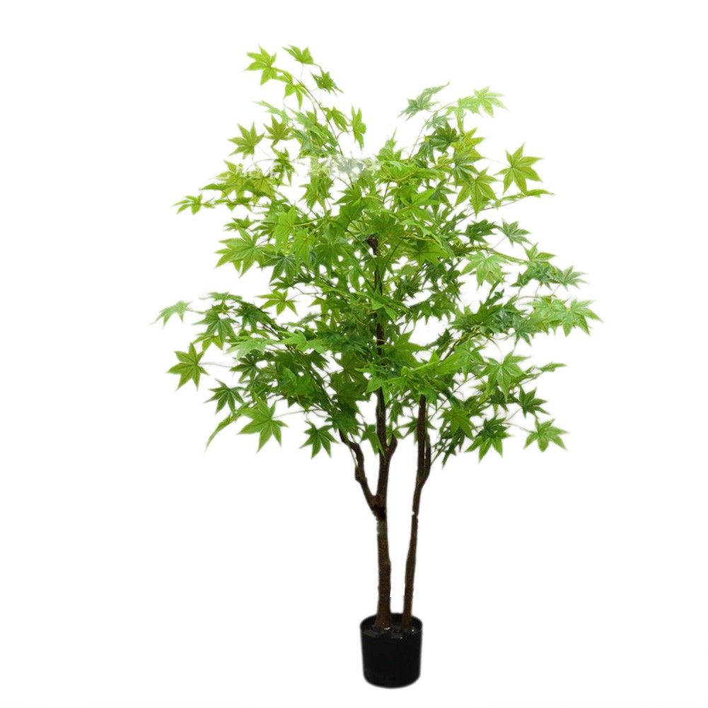 Artificial Maple Tree 4.92Ft Fake Plant In Pot Indoor Home Decor Faux Maple Tree