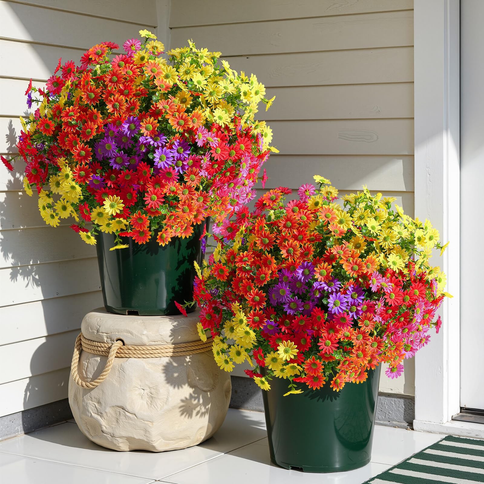 40 Bundles Artificial Daisies Flowers Fake Silk Plant for Indoor Outdoor Deco…