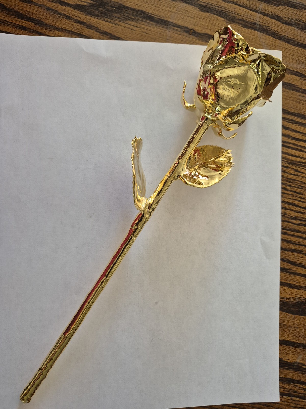 24k Rose Co. Real Fresh Rose 24K Gold Dipped Flower Stem, Gold Floral