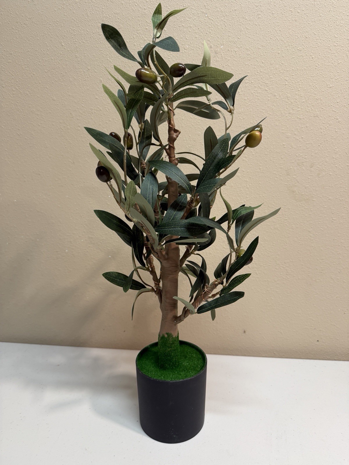 2FT LED Artificial Fake Olive Tree Lighted Potted Plant Home Decor Stable Base
