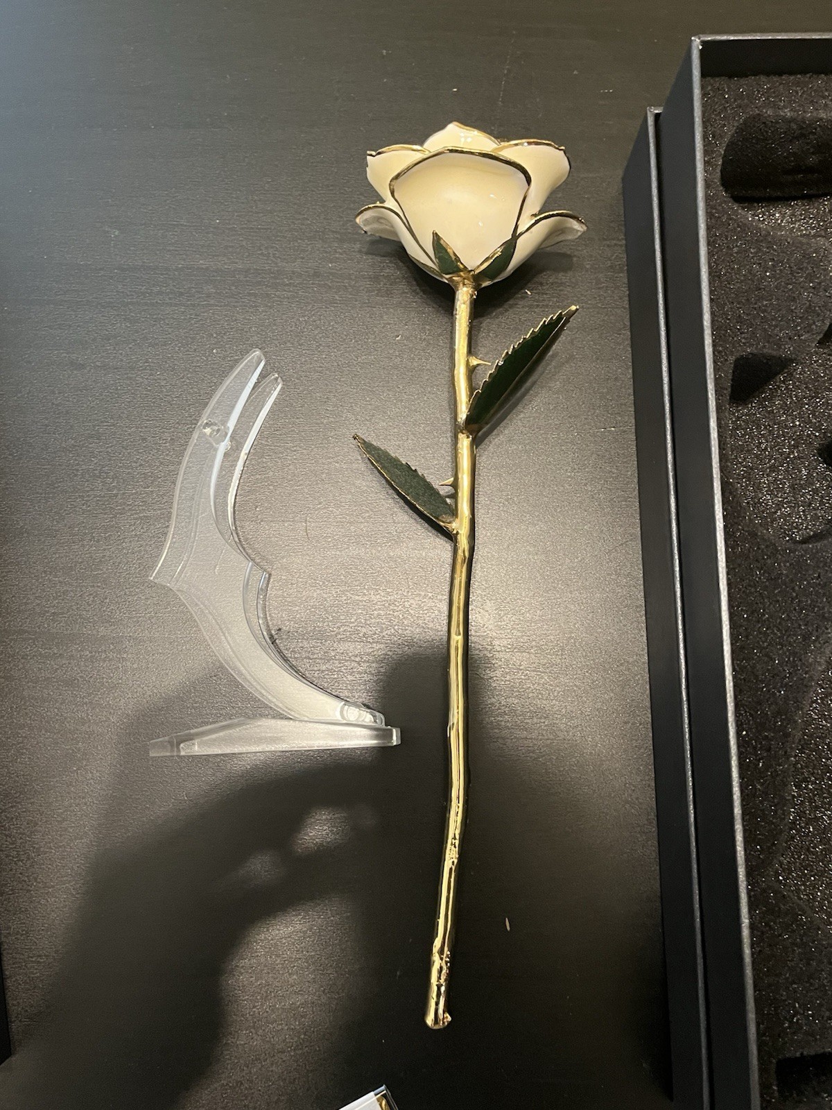 SW White Gold Rose Gifts for Women,24k Gold Dipped Rose
