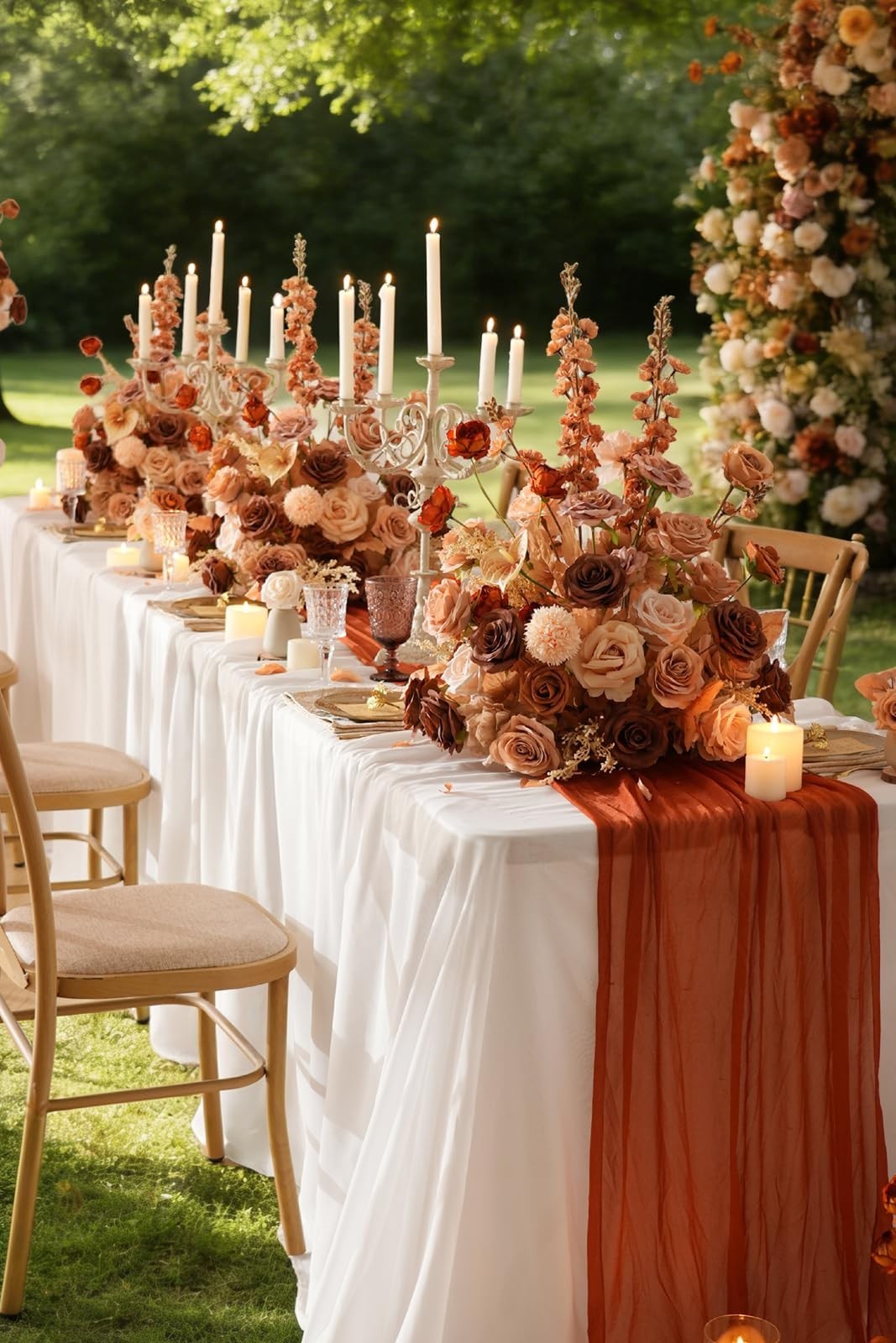2pcs Artificial Rose Floral Arrangements – Free Standing Wedding Centerpieces, A
