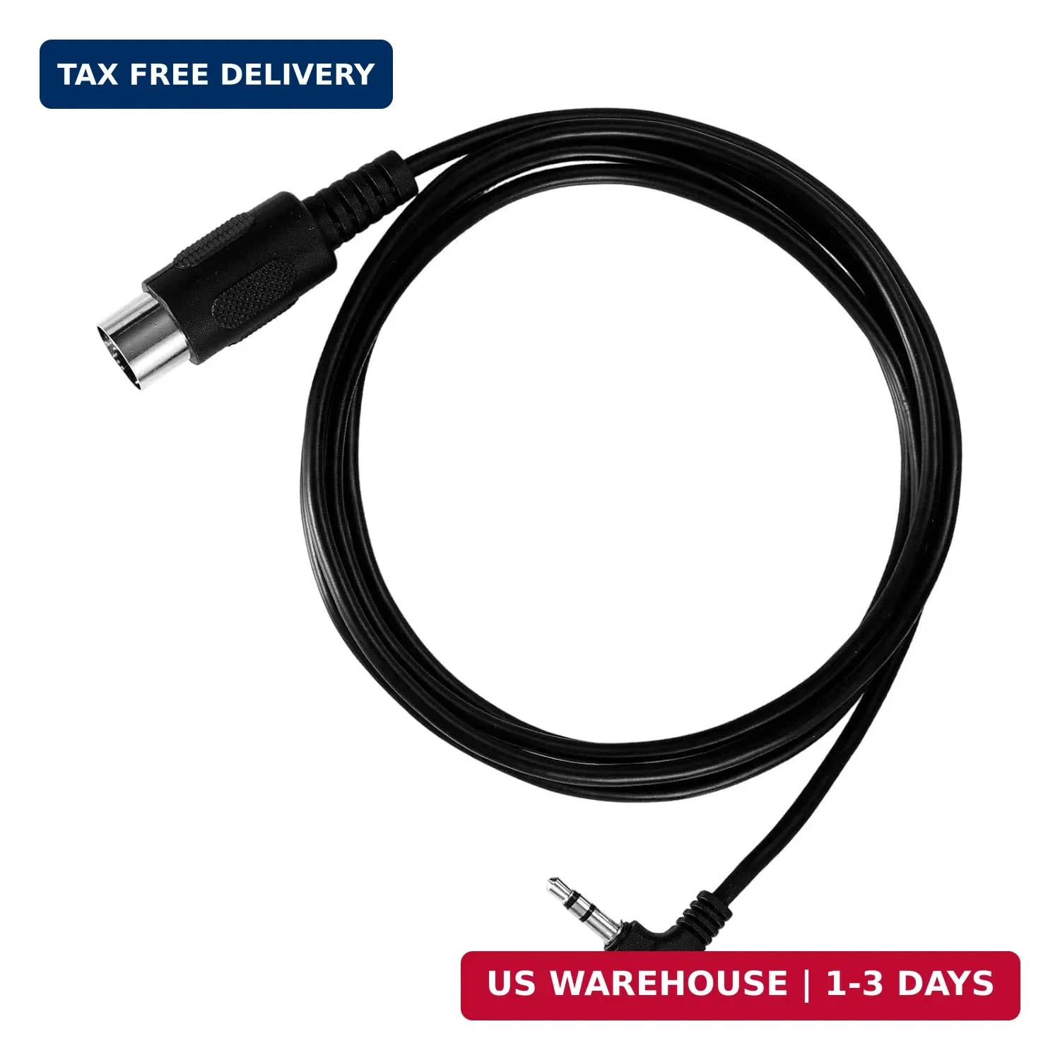 2pcs Type A 3.5mm/0.14in TRS to Male 5-Pin DIN MIDI Cable Adapter, 1.5m/59in Lon