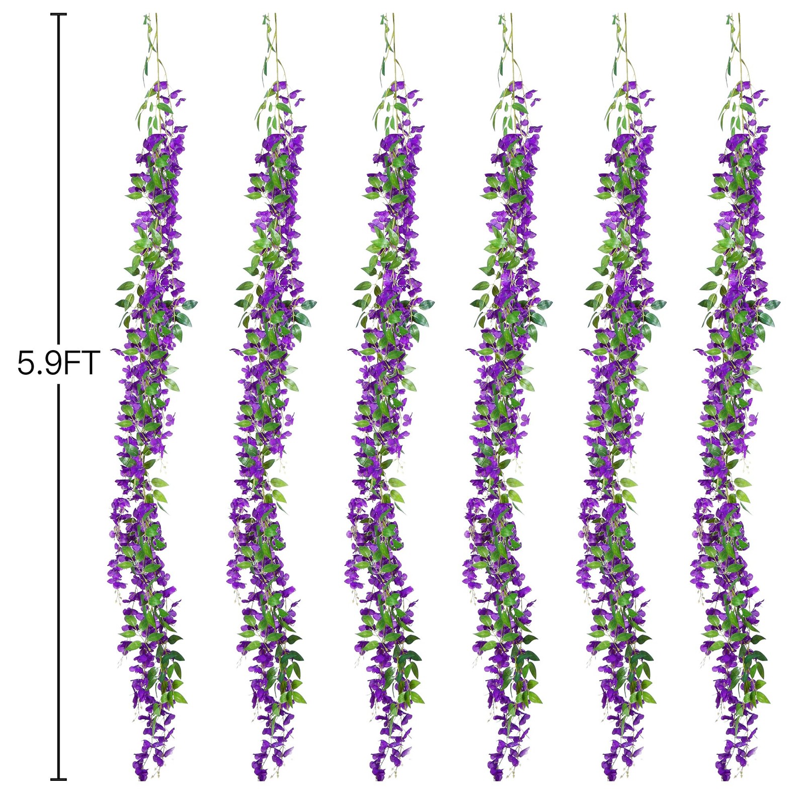 6Pcs Wisteria Garland Artificial Flowers Garland Fake Hanging Wisteria Vines …
