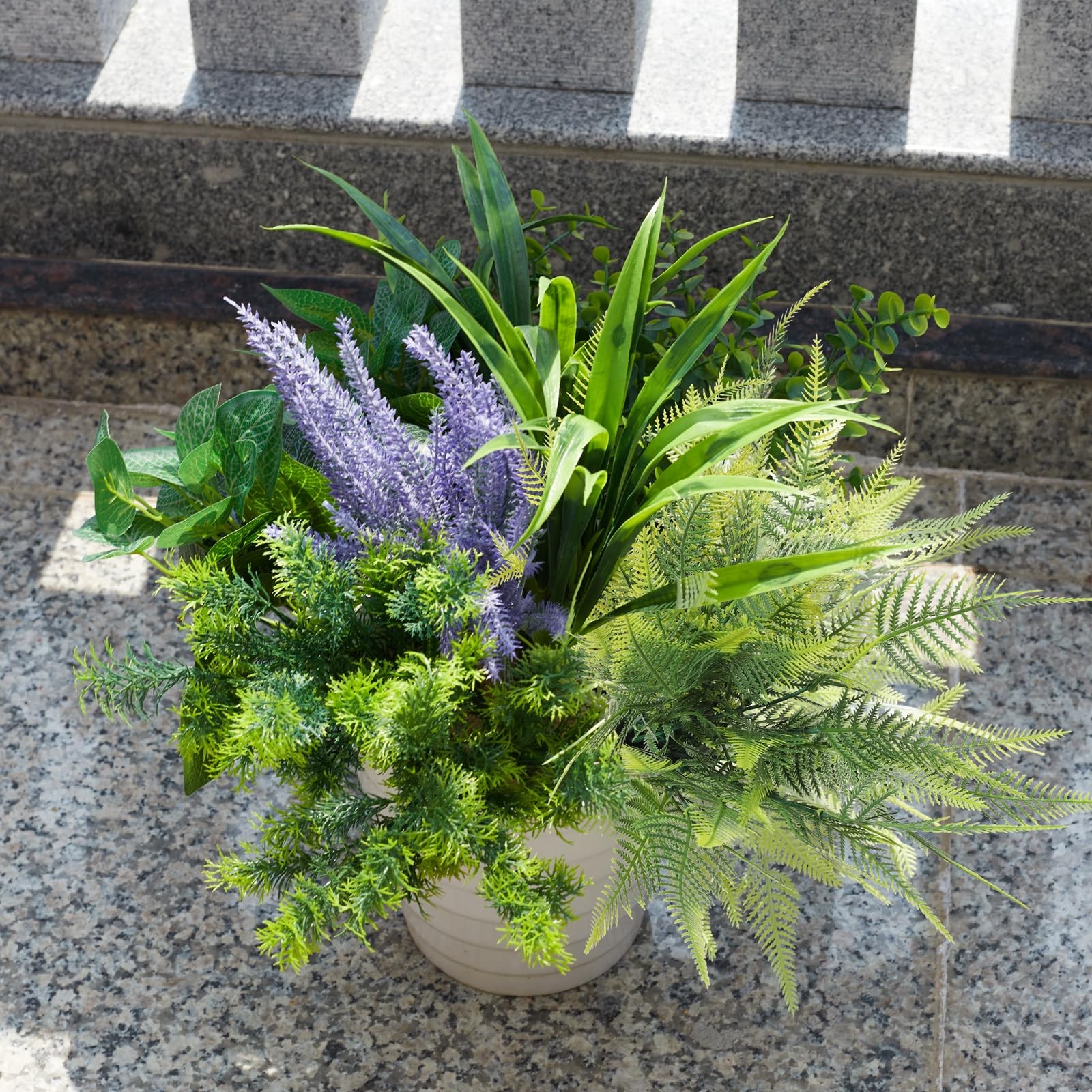 Artificial Plants Outdoor UV Resistant – 12 Bouquets Realistic Artificial Fer…