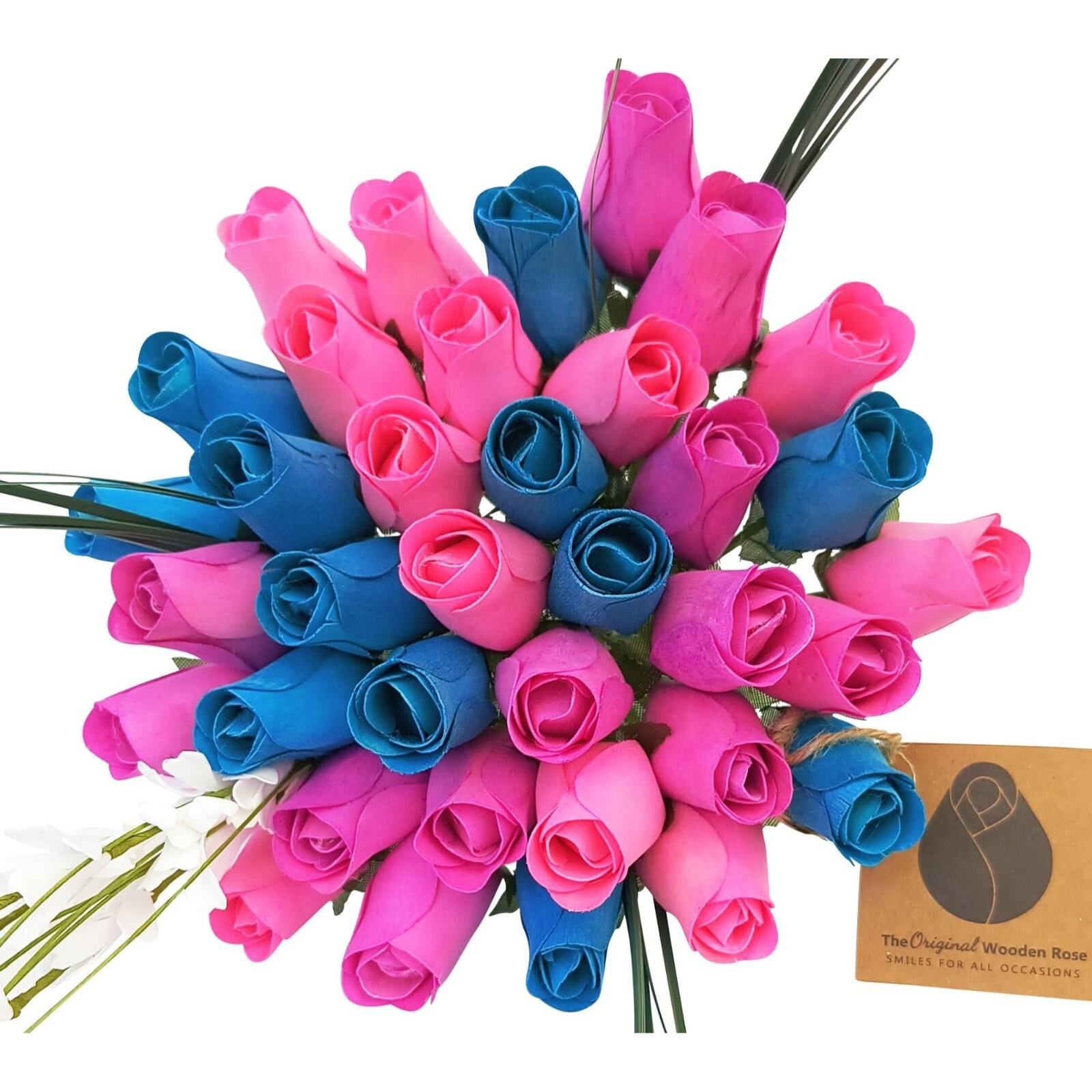 3 Color Spring Wooden Rose Flower Bouquet. The Original Wooden Rose 1, 2, 3 Doz