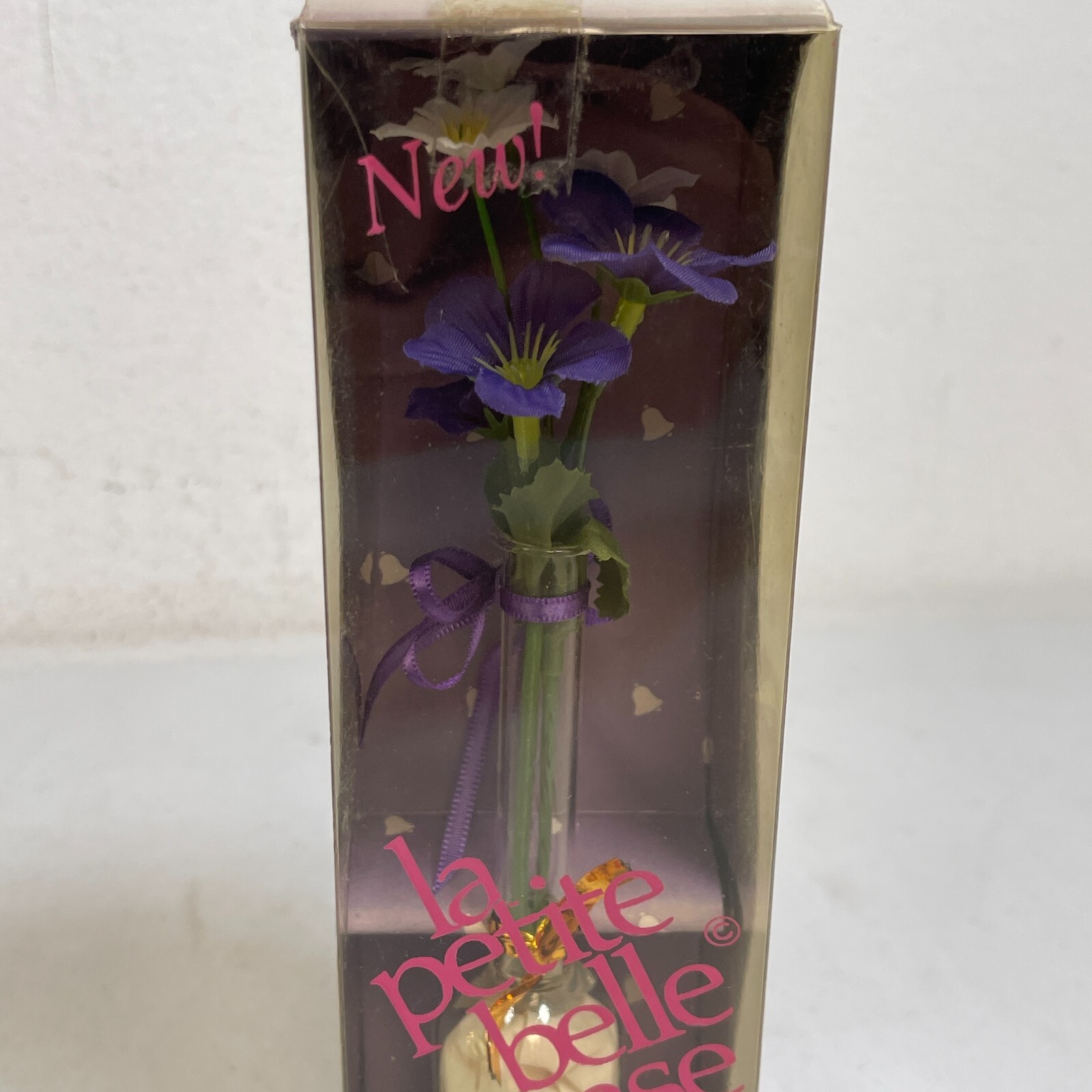 Vintage “La petite belle vase” Fake Flower Room Decor 2 Pack Hand Blown Glass