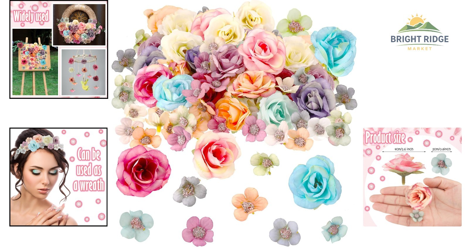 174 Pcs Mini Silk Flowers for DIY Crafts, Wedding Decor, and Home Decoration