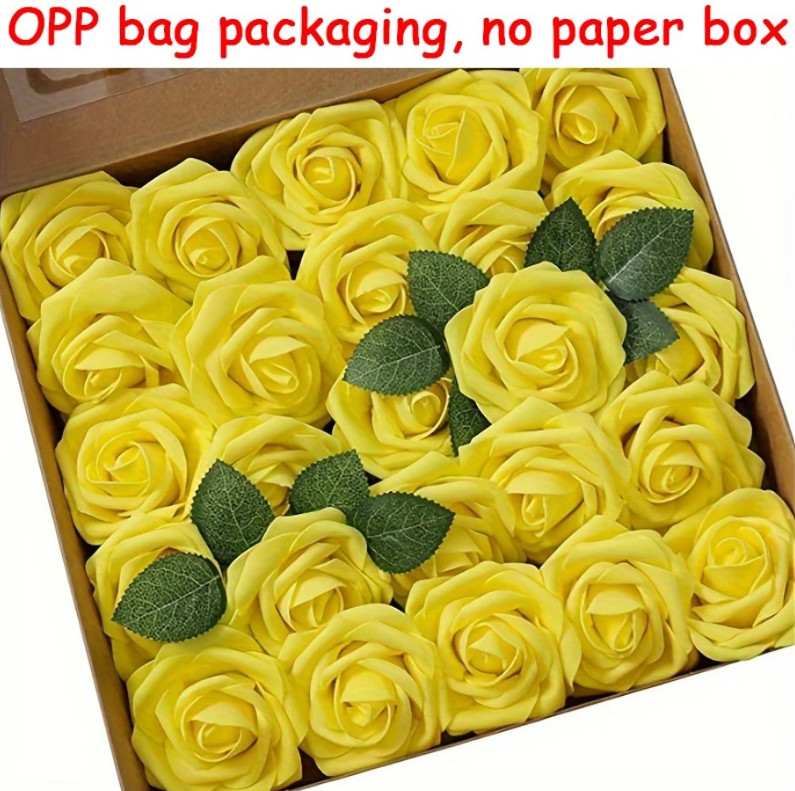 25pcs Artificial Rose Flowers Stem DIY Wedding Bouquet Home Decor Set – NEW