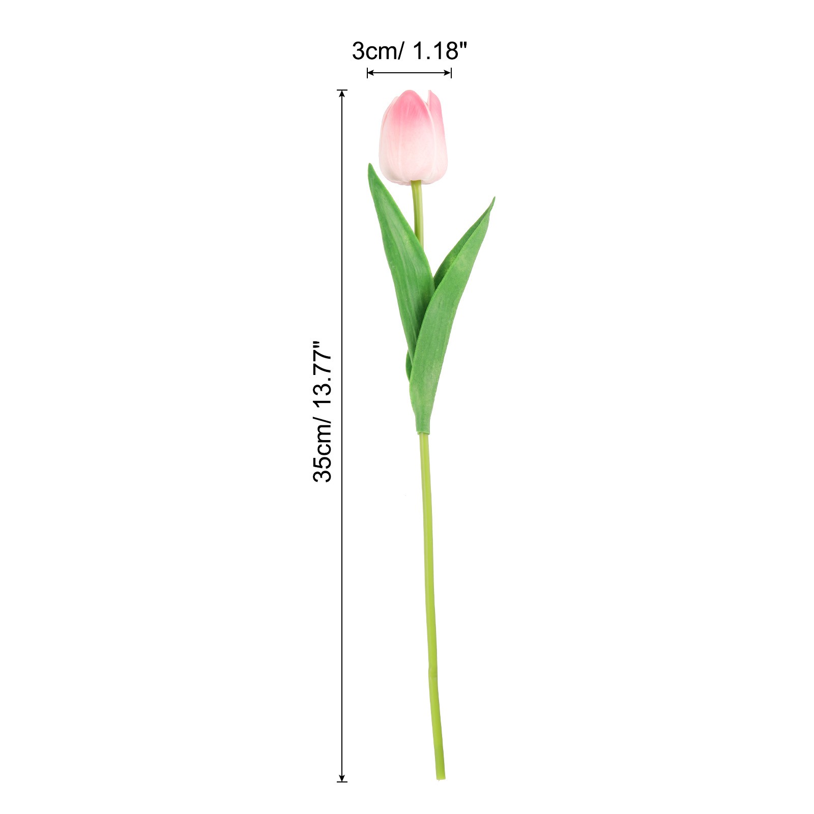 24Pcs Fake Tulips Artificial Flowers PU Artificial Tulips Real Touch Pink White