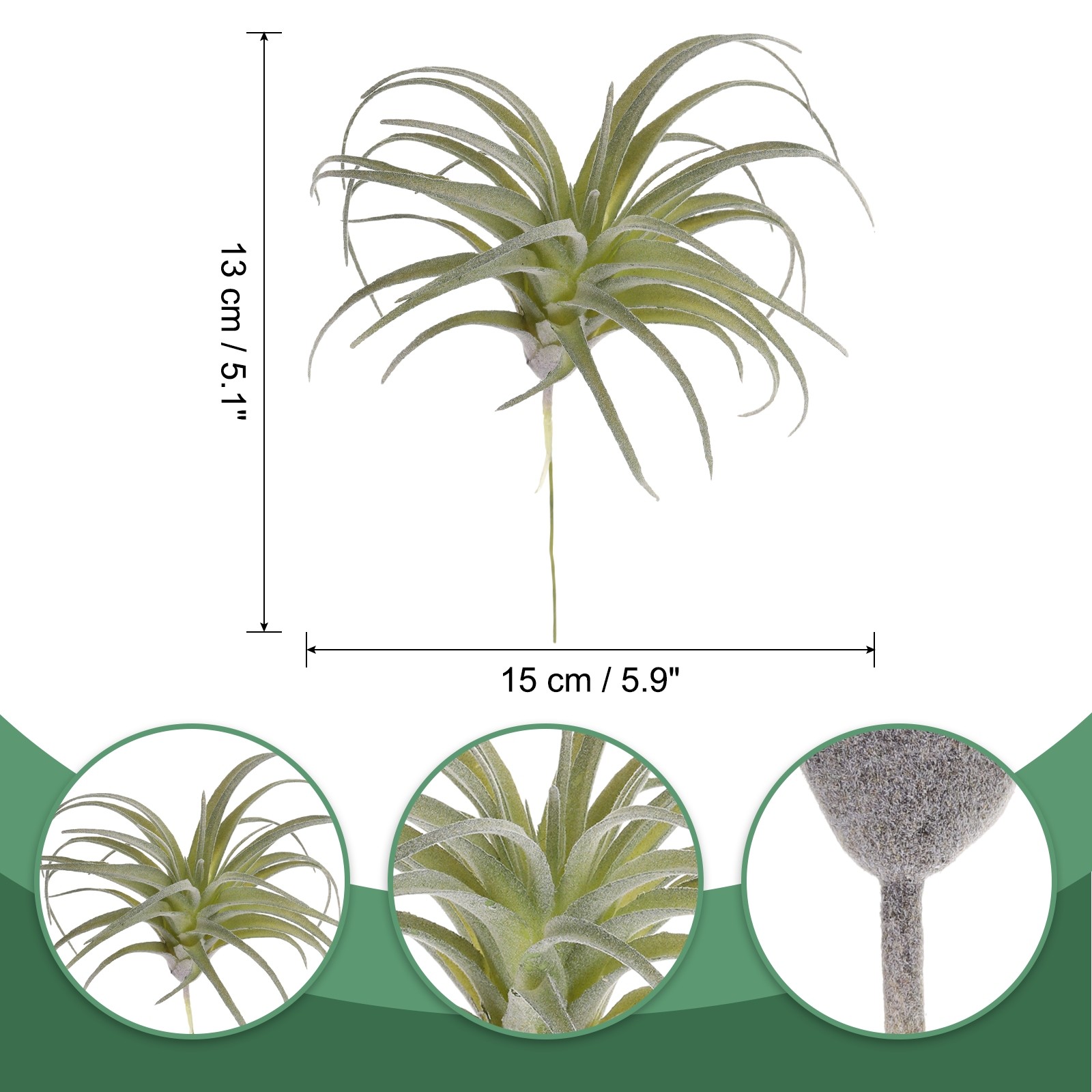 1Pcs Artificial Succulent Plants Fake Pineapple Grass 5″, Light Green