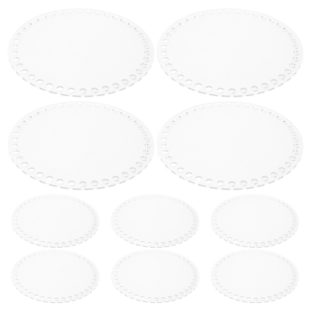 10Pcs Reusable Acrylic Crochet Base Board for Handicraft Bag Bottoms Transparent