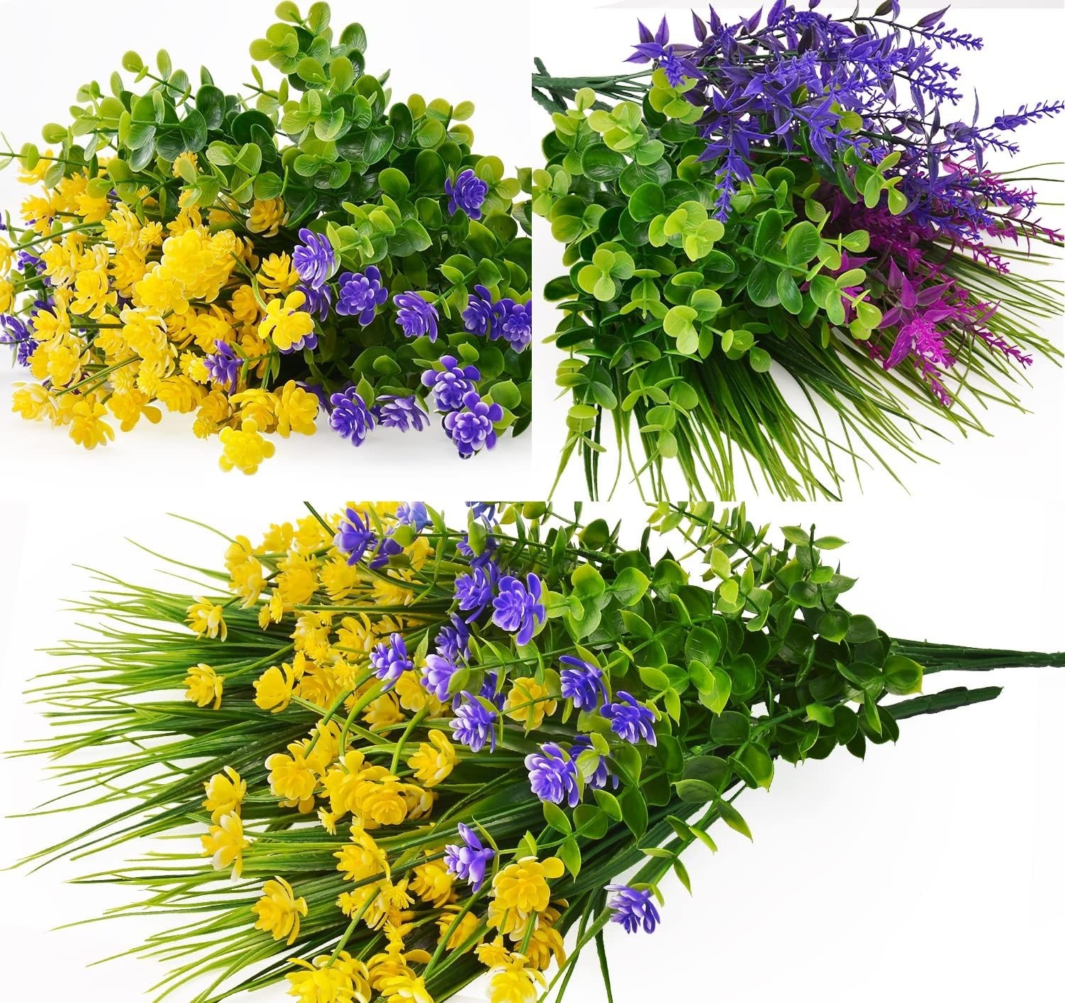 Lifelike 12-Pack Faux Flowers – UV Resistant, Perfect for Porches & Windowsills