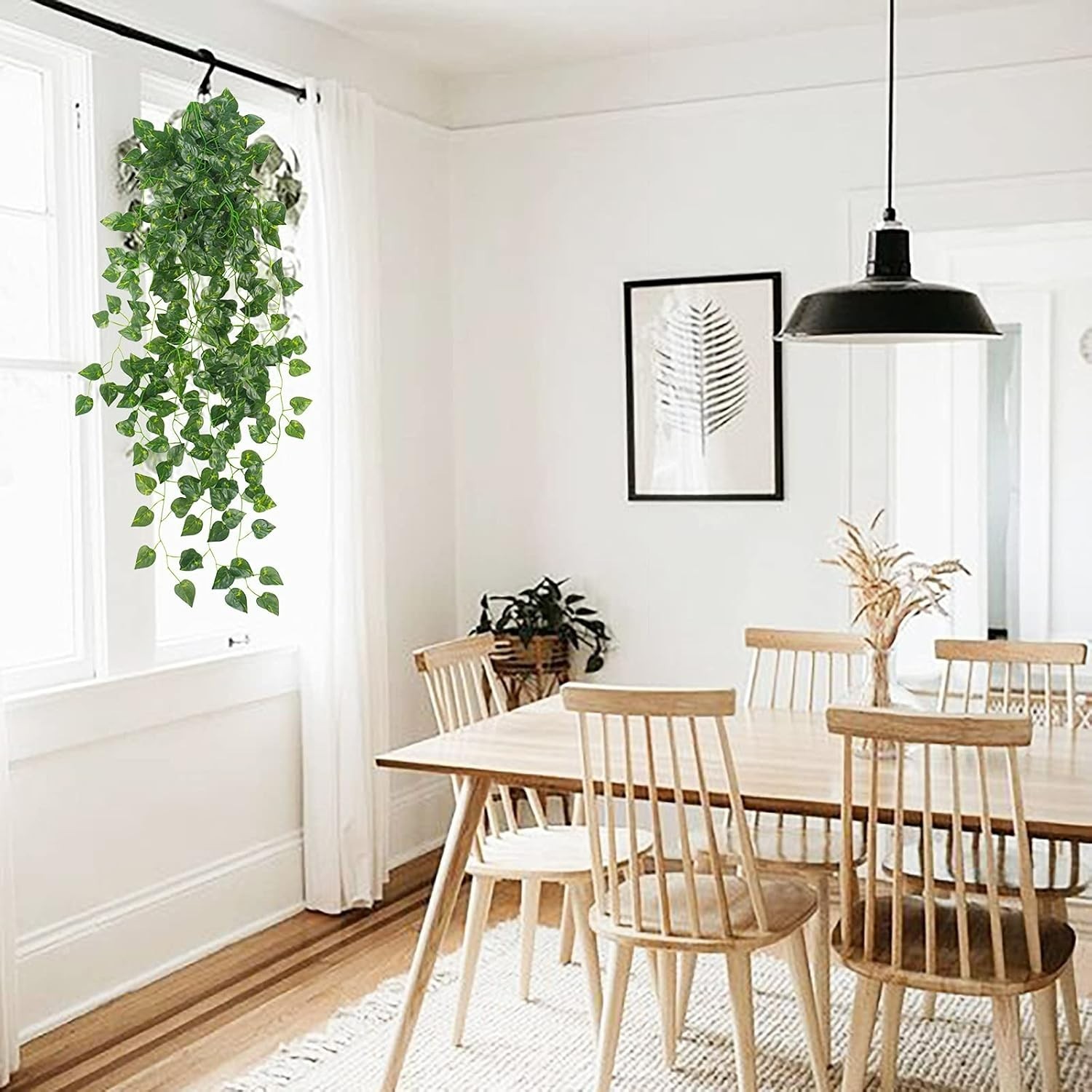 2Pcs 3.1ft UV-Resistant Artificial Hanging Ivy for Lush Indoor & Outdoor Decor
