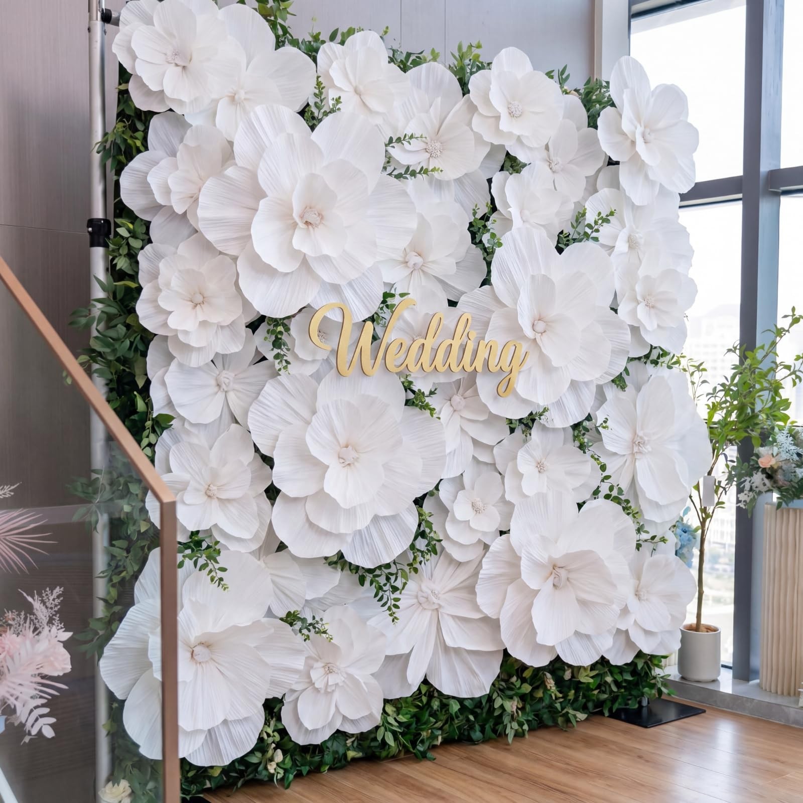 Giant Paper Flowers 2 pcs 24″ 4 pcs 12″ 6 pcs 6″ – Wedding Birthday Party