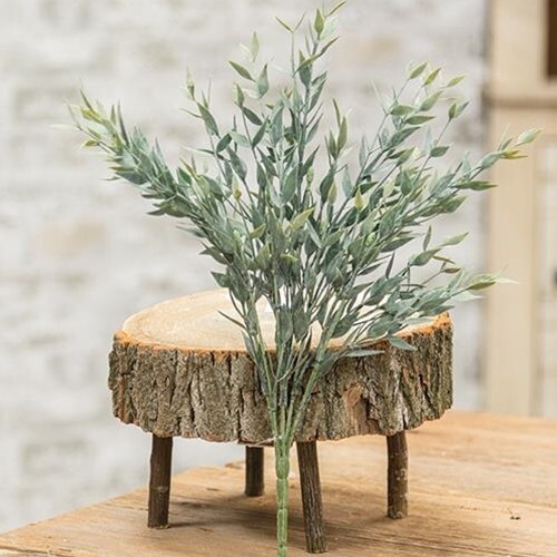 New Primitive Cottage Farmhouse DUSTY GREEN LEAVES BUSH Greenery Stems