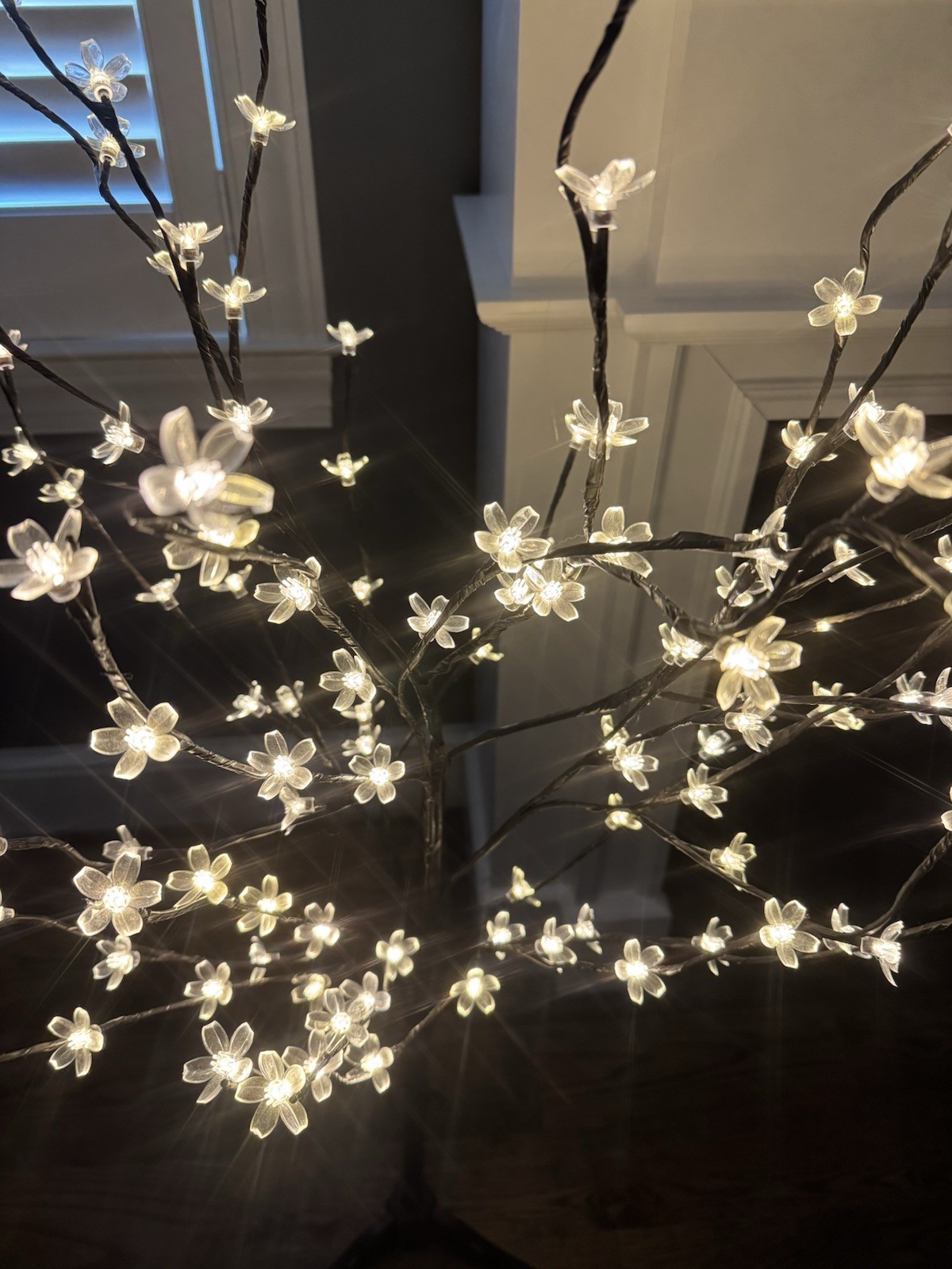 EUC, Warm Led Cherry Blossom Tree With Adjustable Height & Width, Long Cord
