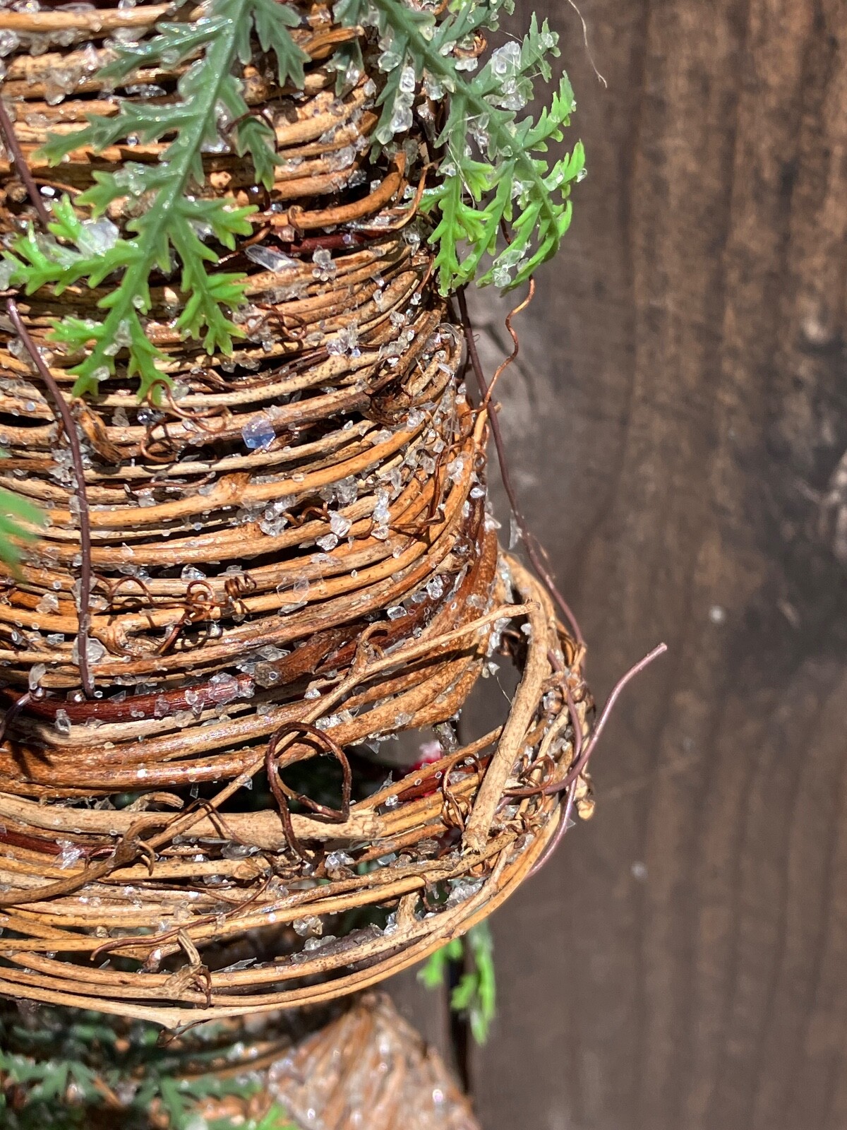 “CHRISTMAS SHOPPE”, PEGGED TREE DECOR RUSTIC COUNTRY FOR HOLIDAY DECOR.